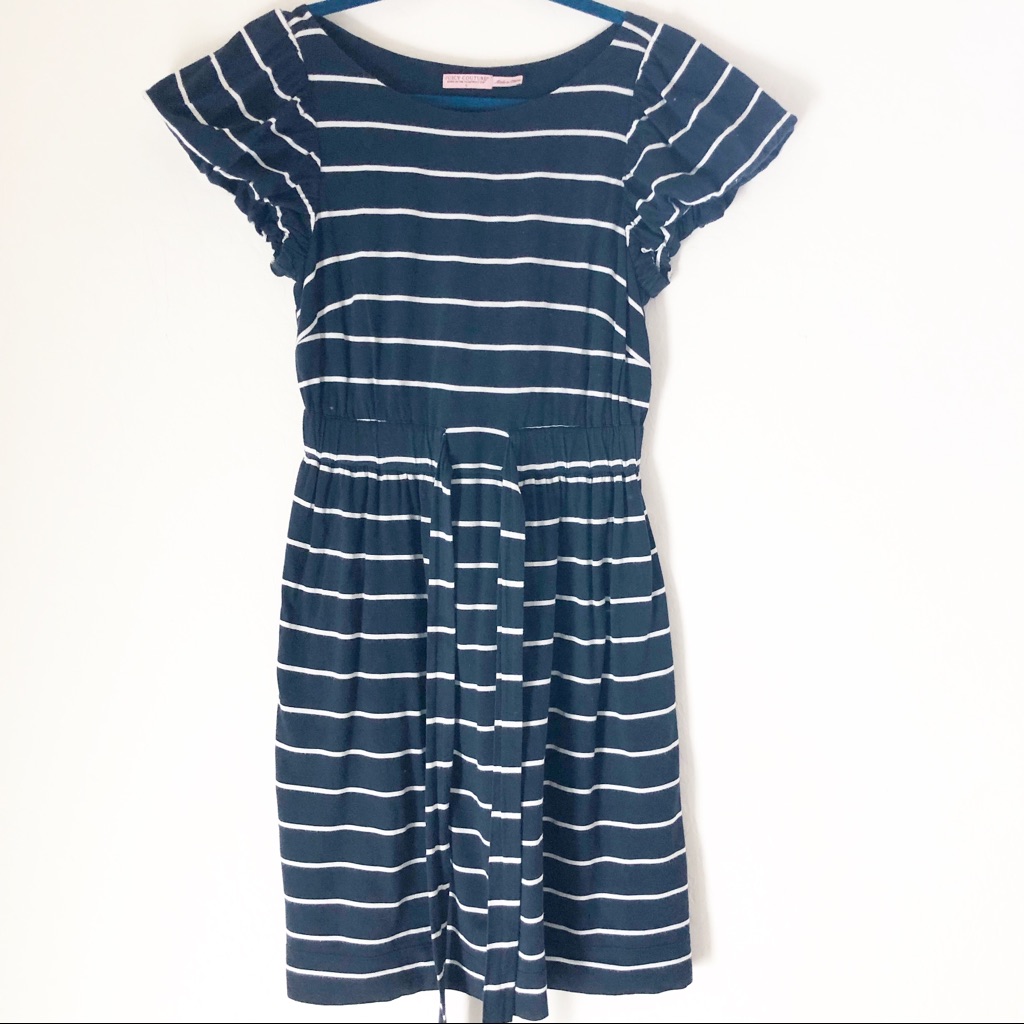 Juicy Couture Nautical Navy Stripe Drawstring Dress Size Small